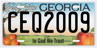 GA license plate CEQ2009