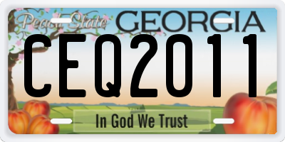 GA license plate CEQ2011