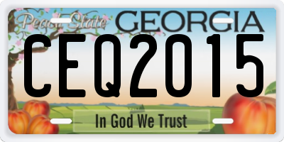 GA license plate CEQ2015