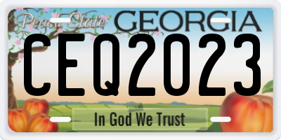 GA license plate CEQ2023
