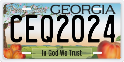 GA license plate CEQ2024