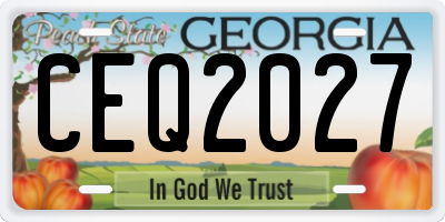 GA license plate CEQ2027
