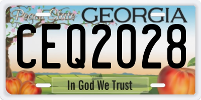 GA license plate CEQ2028