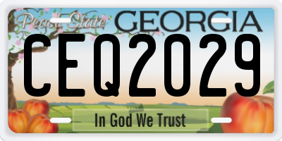 GA license plate CEQ2029