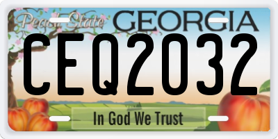 GA license plate CEQ2032
