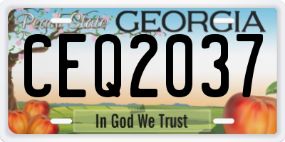 GA license plate CEQ2037