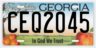 GA license plate CEQ2045