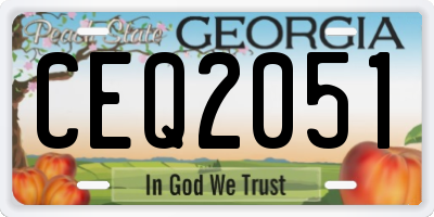 GA license plate CEQ2051