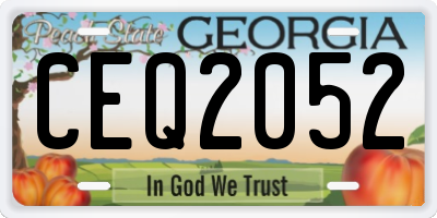GA license plate CEQ2052