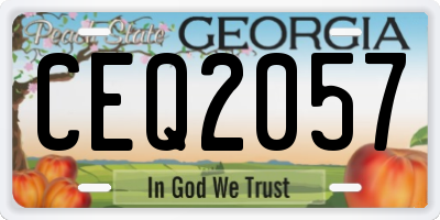 GA license plate CEQ2057