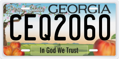 GA license plate CEQ2060
