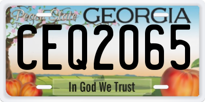 GA license plate CEQ2065