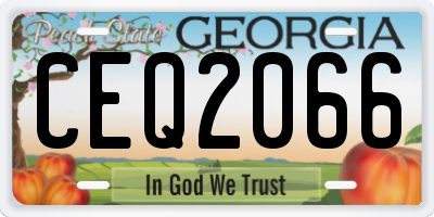 GA license plate CEQ2066