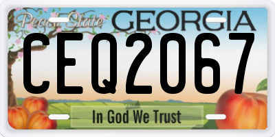 GA license plate CEQ2067