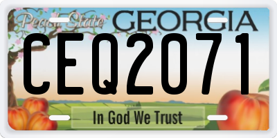 GA license plate CEQ2071