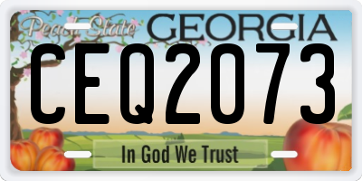 GA license plate CEQ2073