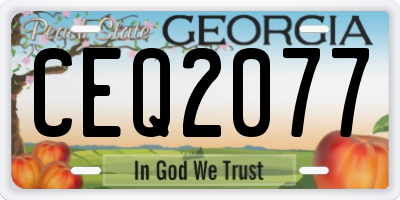 GA license plate CEQ2077