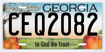 GA license plate CEQ2082