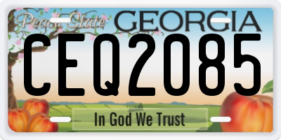 GA license plate CEQ2085