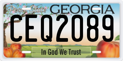 GA license plate CEQ2089