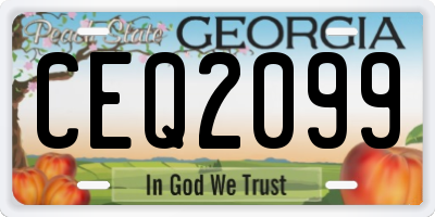 GA license plate CEQ2099