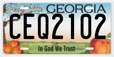 GA license plate CEQ2102