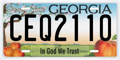 GA license plate CEQ2110