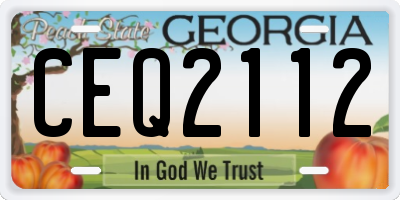 GA license plate CEQ2112