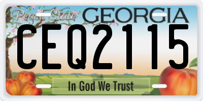 GA license plate CEQ2115