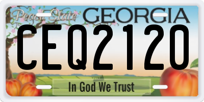 GA license plate CEQ2120