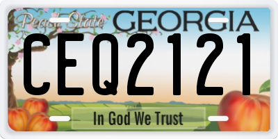 GA license plate CEQ2121