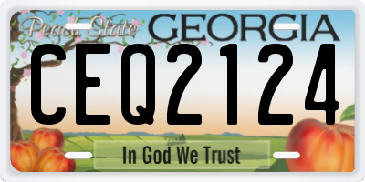 GA license plate CEQ2124