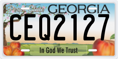 GA license plate CEQ2127