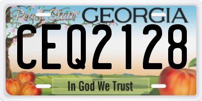 GA license plate CEQ2128