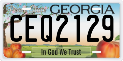 GA license plate CEQ2129