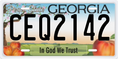 GA license plate CEQ2142