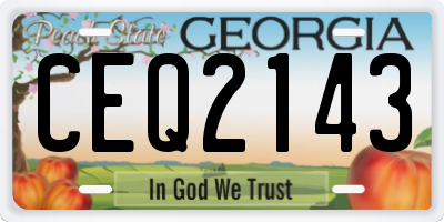 GA license plate CEQ2143
