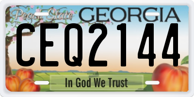 GA license plate CEQ2144