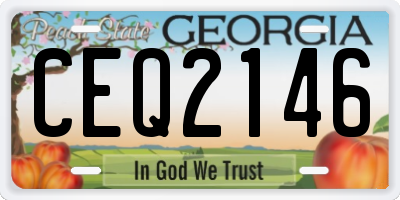 GA license plate CEQ2146