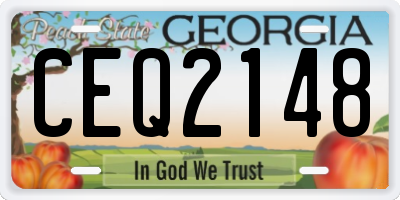 GA license plate CEQ2148
