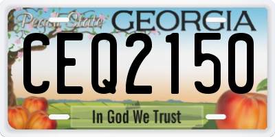 GA license plate CEQ2150