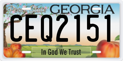 GA license plate CEQ2151