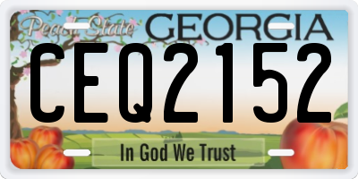 GA license plate CEQ2152