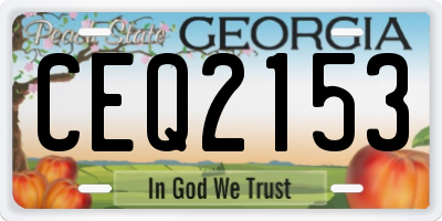 GA license plate CEQ2153
