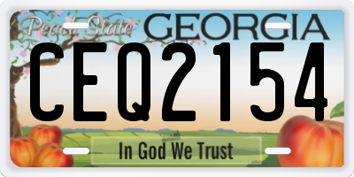 GA license plate CEQ2154