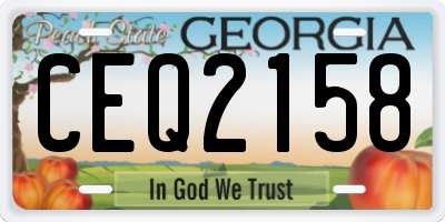 GA license plate CEQ2158