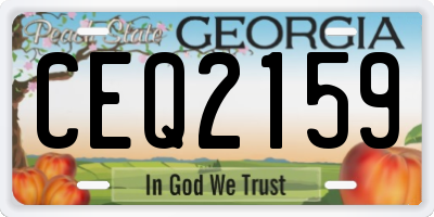 GA license plate CEQ2159