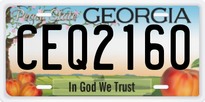 GA license plate CEQ2160