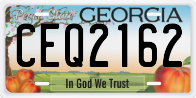 GA license plate CEQ2162
