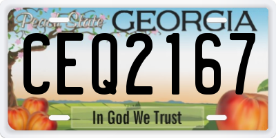 GA license plate CEQ2167